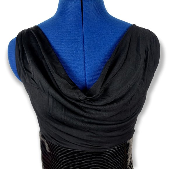 DSquared2 Black Backless Bodycon Cowl Ribbed Midi Dress Size Small